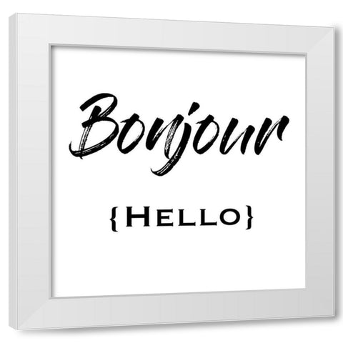 French Hello White Modern Wood Framed Art Print by Prime, Marcus