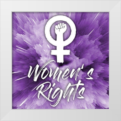 Womens Rights White Modern Wood Framed Art Print by Prime, Marcus
