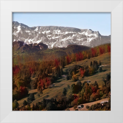 Rolling Autumn Hills White Modern Wood Framed Art Print by Prime, Marcus