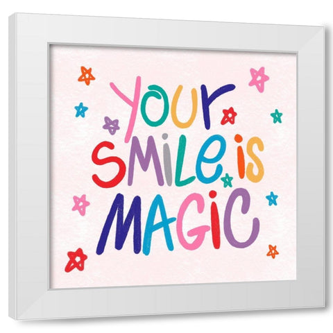 Smile Magic 1 White Modern Wood Framed Art Print by Prime, Marcus