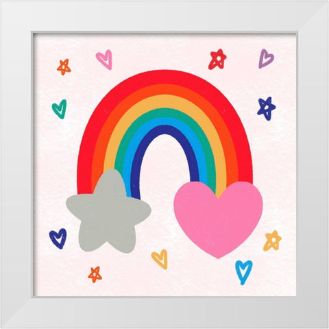Loving Rainbow 1 White Modern Wood Framed Art Print by Prime, Marcus