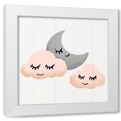 Sleepy Friends 1 White Modern Wood Framed Art Print by Prime, Marcus