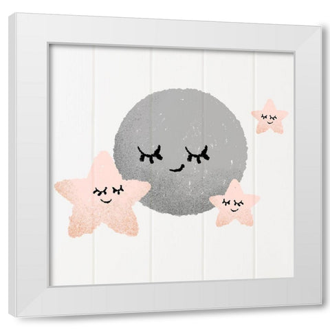 Sleepy Friends 2 White Modern Wood Framed Art Print by Prime, Marcus