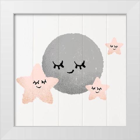 Sleepy Friends 2 White Modern Wood Framed Art Print by Prime, Marcus