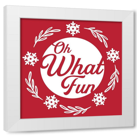 Oh What Fun White Modern Wood Framed Art Print by Prime, Marcus