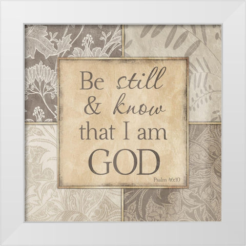I Am God White Modern Wood Framed Art Print by Prime, Marcus