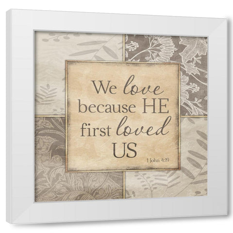 First Love White Modern Wood Framed Art Print by Prime, Marcus