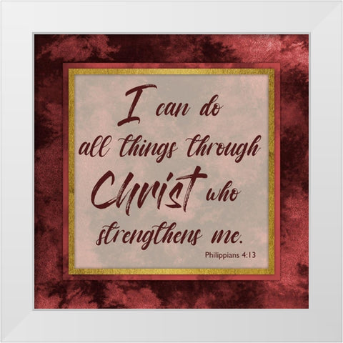 Who Strengthens White Modern Wood Framed Art Print by Prime, Marcus