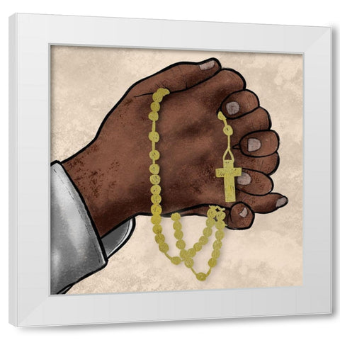 Strong Faith White Modern Wood Framed Art Print by Prime, Marcus