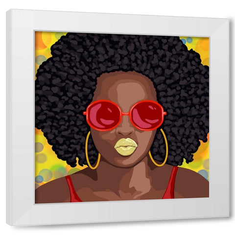 Afro Fashion 1 White Modern Wood Framed Art Print by Prime, Marcus