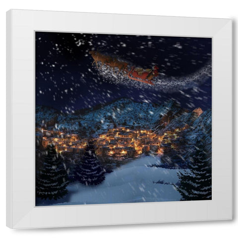Santas Coming White Modern Wood Framed Art Print by Prime, Marcus