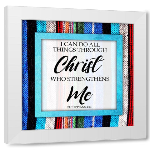 Strengthens Me White Modern Wood Framed Art Print by Prime, Marcus