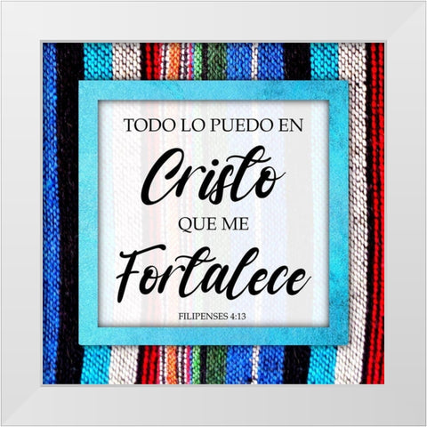 Cristo Fortalece White Modern Wood Framed Art Print by Prime, Marcus