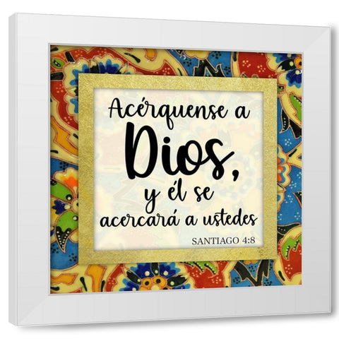 Acerquense A Dios White Modern Wood Framed Art Print by Prime, Marcus