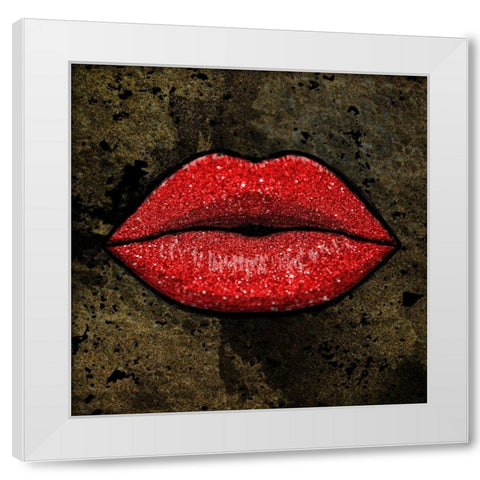 Glitter Kiss White Modern Wood Framed Art Print by Prime, Marcus