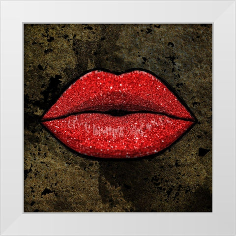 Glitter Kiss White Modern Wood Framed Art Print by Prime, Marcus