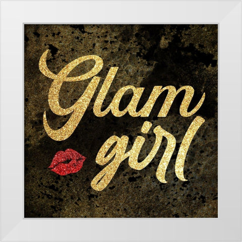 Glam Girl White Modern Wood Framed Art Print by Prime, Marcus