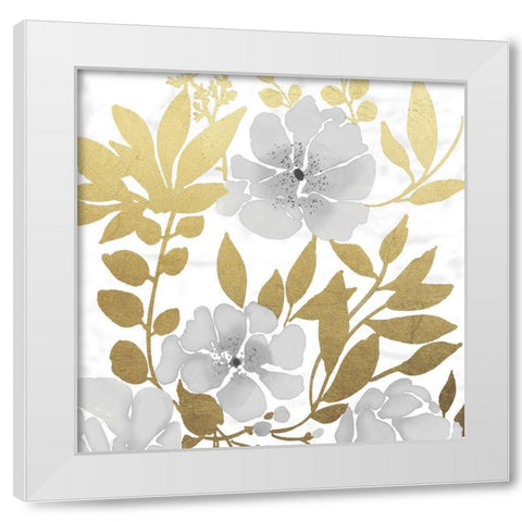 Gold Mid Day Bouquet 1 White Modern Wood Framed Art Print by Prime, Marcus