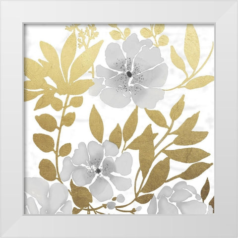 Gold Mid Day Bouquet 1 White Modern Wood Framed Art Print by Prime, Marcus