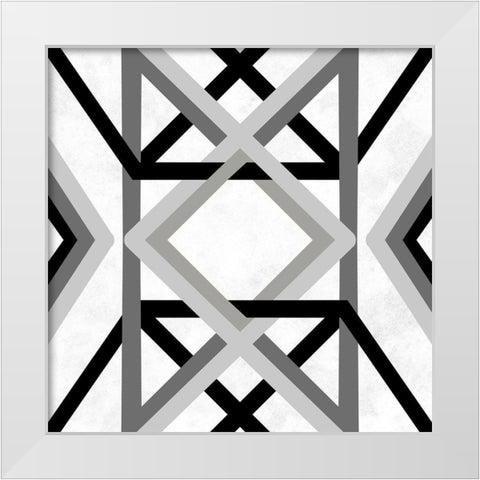 Monochromatic Textile White Modern Wood Framed Art Print by Prime, Marcus