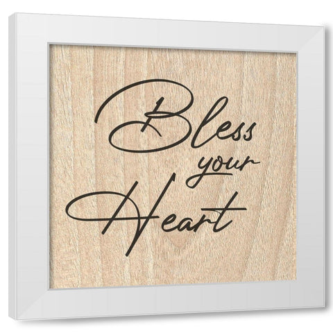 Bless Your Heart White Modern Wood Framed Art Print by Prime, Marcus