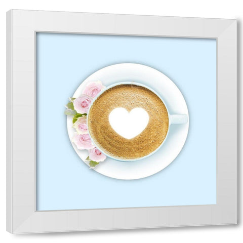 Coffee Love White Modern Wood Framed Art Print by Prime, Marcus