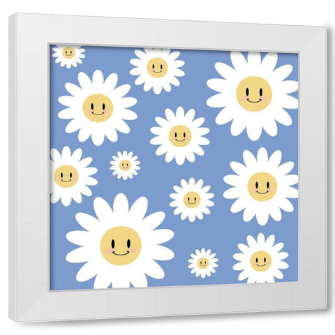 Happy Daisies 2 White Modern Wood Framed Art Print by Prime, Marcus