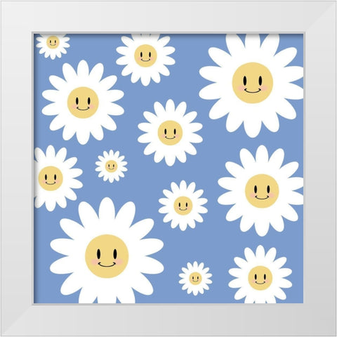 Happy Daisies 2 White Modern Wood Framed Art Print by Prime, Marcus