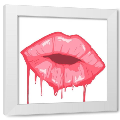Dripping Kiss White Modern Wood Framed Art Print by Prime, Marcus