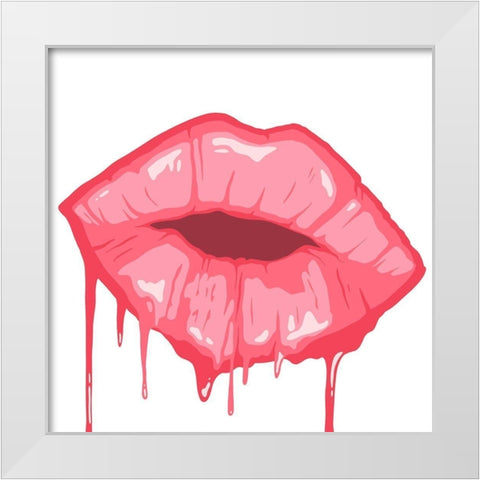 Dripping Kiss White Modern Wood Framed Art Print by Prime, Marcus