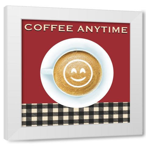 Coffee Anytime White Modern Wood Framed Art Print by Prime, Marcus