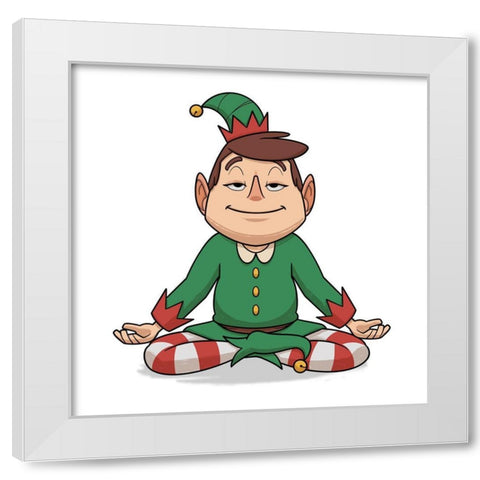 Yoga Elf 4 White Modern Wood Framed Art Print by Prime, Marcus