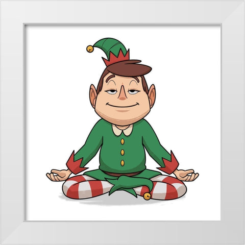 Yoga Elf 4 White Modern Wood Framed Art Print by Prime, Marcus