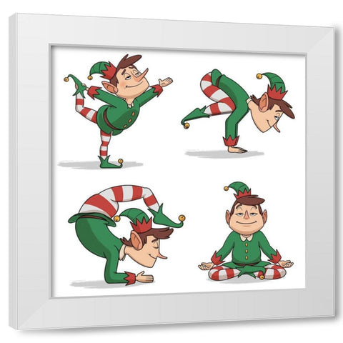Yoga Elves 5 White Modern Wood Framed Art Print by Prime, Marcus