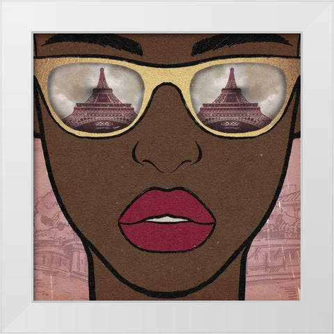 Paris Searching White Modern Wood Framed Art Print by Prime, Marcus