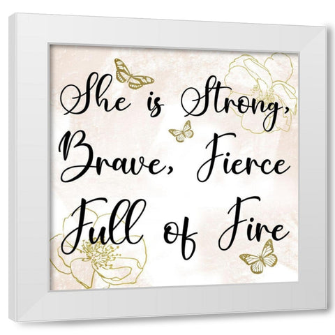 Fierce Woman White Modern Wood Framed Art Print by Prime, Marcus