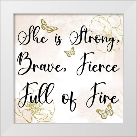 Fierce Woman White Modern Wood Framed Art Print by Prime, Marcus