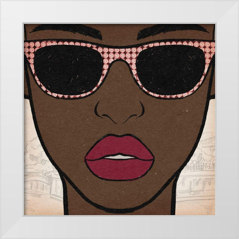 Rhinestone Beauty White Modern Wood Framed Art Print by Prime, Marcus