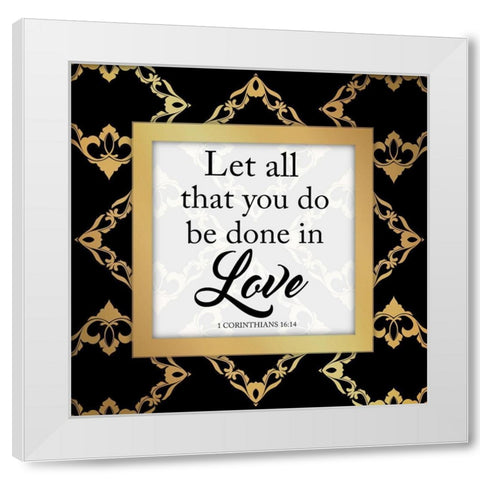 Done In Love White Modern Wood Framed Art Print by Prime, Marcus