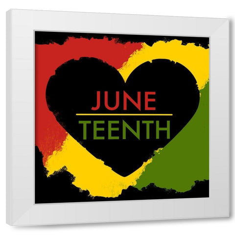 Juneteenth Heart White Modern Wood Framed Art Print by Prime, Marcus