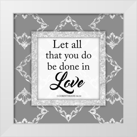 Done In Love 1 White Modern Wood Framed Art Print by Prime, Marcus