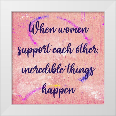 Support Each Other White Modern Wood Framed Art Print by Prime, Marcus