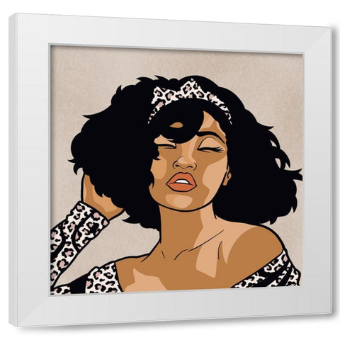 Cheetah Print Diva 2 White Modern Wood Framed Art Print by Prime, Marcus