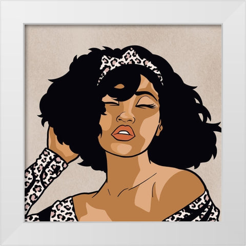Cheetah Print Diva 2 White Modern Wood Framed Art Print by Prime, Marcus