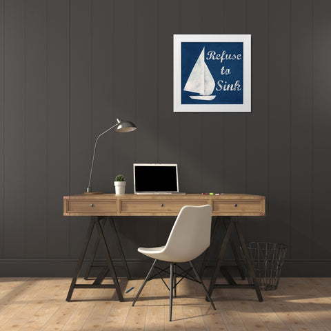 Refuse To Sink White Modern Wood Framed Art Print by Prime, Marcus