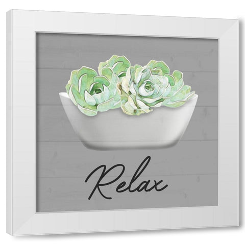 Relaxed Succulent White Modern Wood Framed Art Print by Prime, Marcus