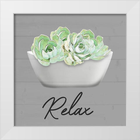 Relaxed Succulent White Modern Wood Framed Art Print by Prime, Marcus