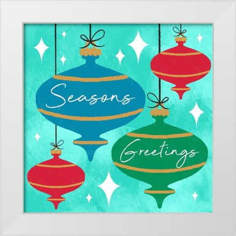 Seasons Greetings White Modern Wood Framed Art Print by Prime, Marcus