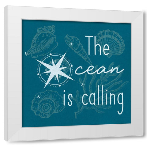 Calling Ocean White Modern Wood Framed Art Print by Prime, Marcus
