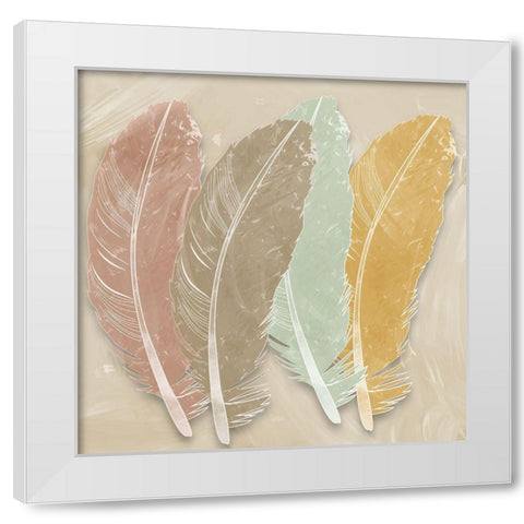 Feather Bunch White Modern Wood Framed Art Print by Prime, Marcus